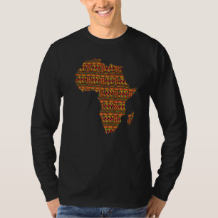 Camiseta Mes de la Historia Negra África Mapa Kente Cloth P