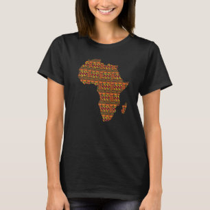 Camiseta Mes de la Historia Negra África Mapa Kente Cloth P