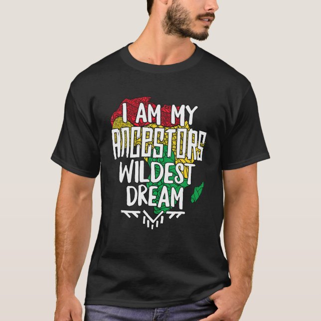Camiseta Mes de la historia negra Afro soy mis antepasados  (Anverso)