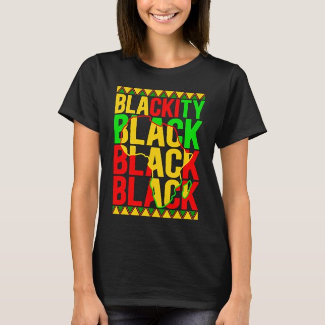 Camiseta Mes de la historia negra afroamericana negro negro (Anverso)