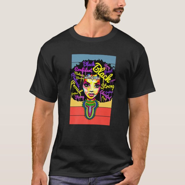 Camiseta Mes de la historia negra afroamericana Retro Afro  (Anverso)