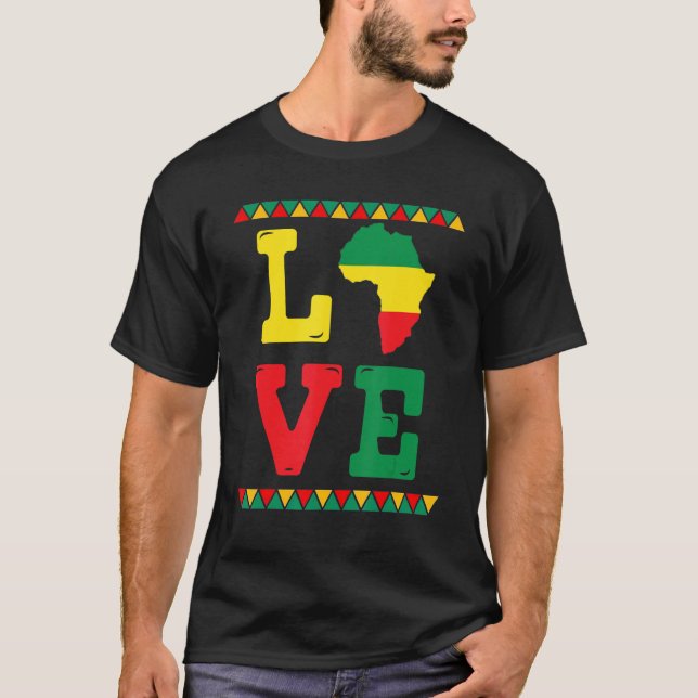 Camiseta Mes de la historia negra ama África América del Áf (Anverso)
