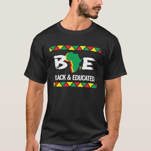 Camiseta Mes De La Historia Negra Bae Negro Y Educado (Anverso)