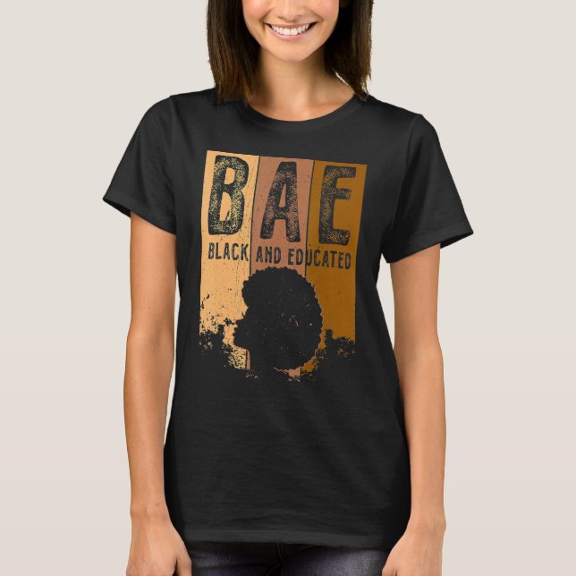 Camiseta Mes de la Historia Negra BAE Negro Y Educado Melan (Anverso)