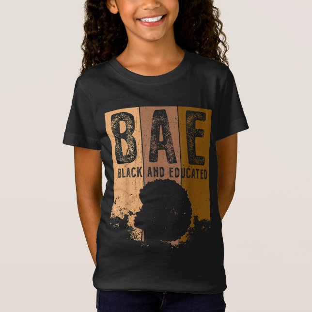Camiseta Mes de la historia negra BAE Negro y Melanin educa (Anverso)