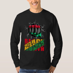 Camiseta Mes de la Historia Negra BHM Orgullo Afro Puño de 