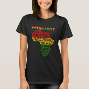Camiseta Mes de la historia negra Colores de mapas africano