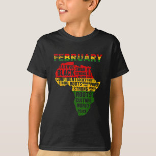 Camiseta Mes de la historia negra Colores de mapas africano