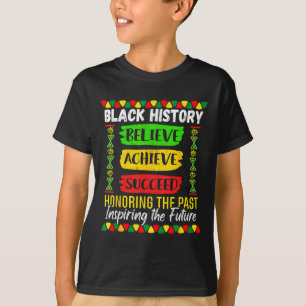 Camiseta Mes de la Historia Negra Cree Logra Triunfa Melani