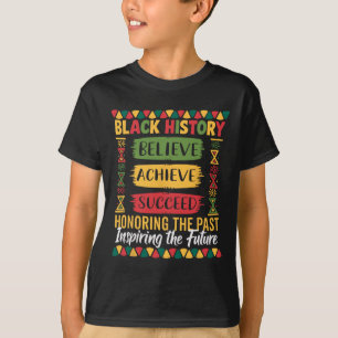 Camiseta Mes de la Historia Negra Cree Logra Triunfa Melani