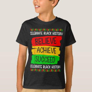 Camiseta Mes de la Historia Negra Cree Logra Triunfa Melani
