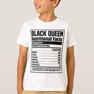 Camiseta Mes de la historia negra, datos de nutrición, rein