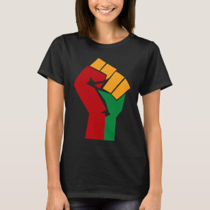 Camiseta Mes de la historia negra de la mano levantada afri