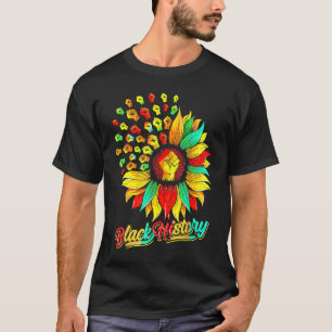 Camiseta Mes de la historia negra del girasol Orgullo afric