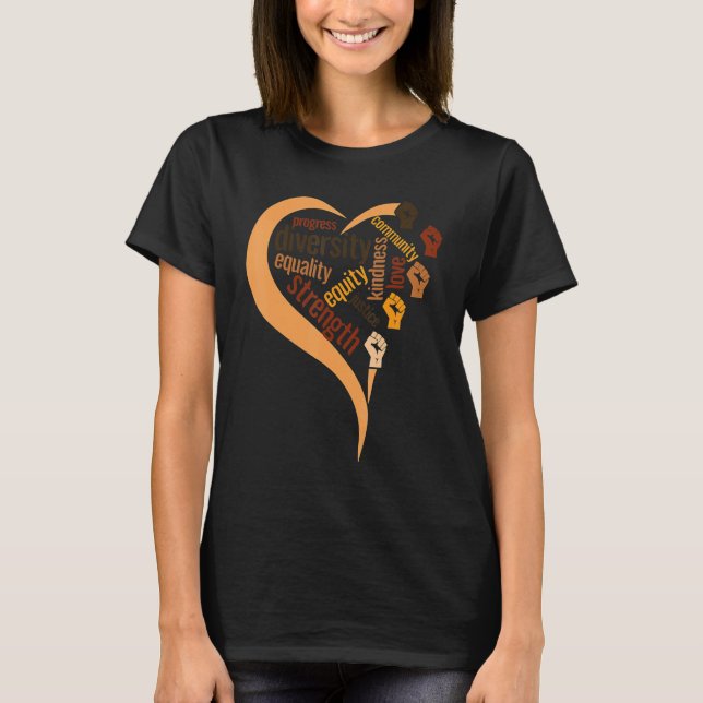 Camiseta Mes de la Historia Negra Diversidad Racial Justici (Anverso)