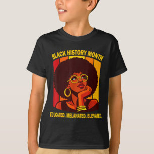 Camiseta Mes de la historia negra educó melanada elevada