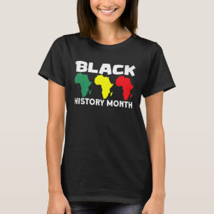 Camiseta Mes de la historia negra en el mapa africano