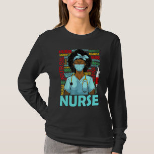 Camiseta Mes de la Historia Negra Enfermera Chica Afro Día 