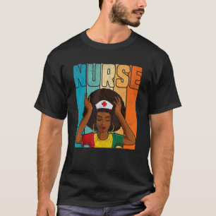 Camiseta Mes de la Historia Negra Enfermera Negra Chica Afr