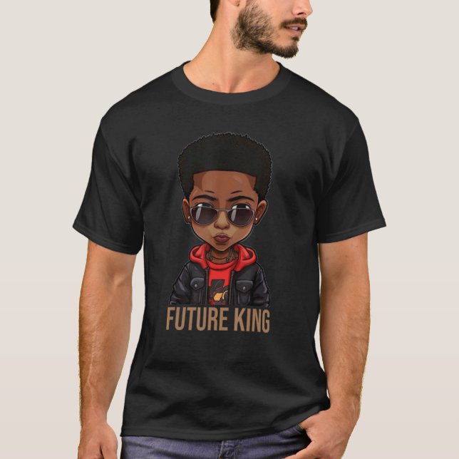 Camiseta Mes de la Historia Negra Futuro Rey Africano Estad (Anverso)