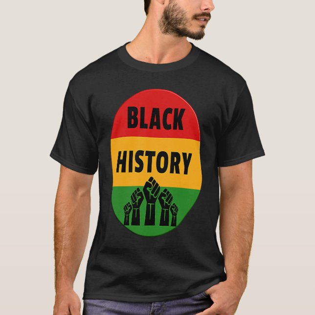 Camiseta Mes de la Historia Negra  Grupo Puño Poderoso (Anverso)