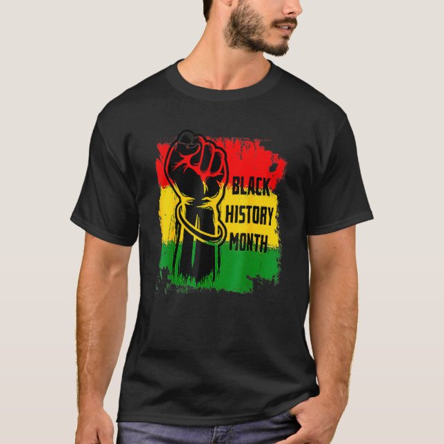Camiseta Mes de la Historia Negra Hombres Orgullo Africano  (Anverso)