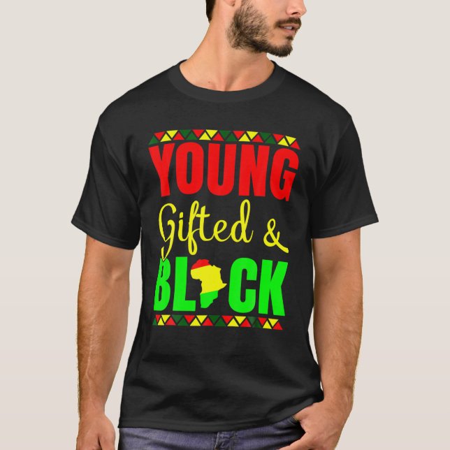 Camiseta Mes de la Historia Negra - Jóvenes Gifados Y Orgul (Anverso)