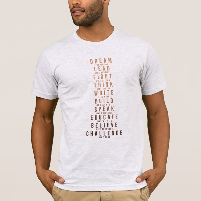 Camiseta Mes de la historia negra lucha de líder de sueño (Anverso)