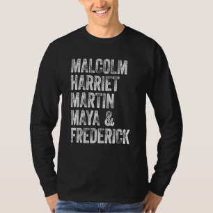 Camiseta Mes de la Historia Negra Malcolm Harriet Martin Ma