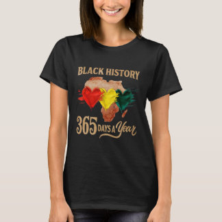 Camiseta Mes de la Historia Negra Mapa 365 Días Afro Americ