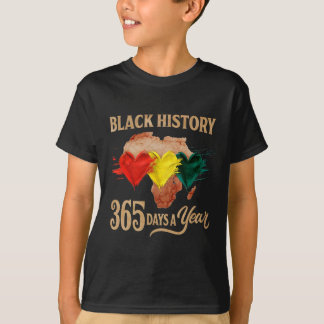 Camiseta Mes de la Historia Negra Mapa de 365 Días Afro Ame