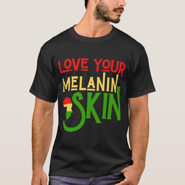 Camiseta Mes de la historia negra Melanin Ama a la familia  (Anverso)
