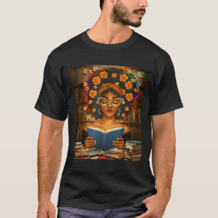 Camiseta Mes de la Historia Negra Mujer Afroamericana Libro