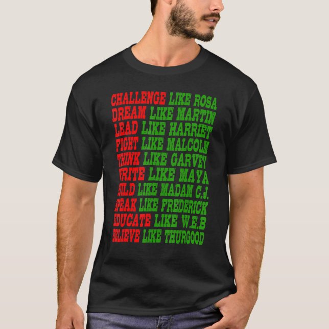 Camiseta Mes de la Historia Negra Orgullo de los Líderes de (Anverso)