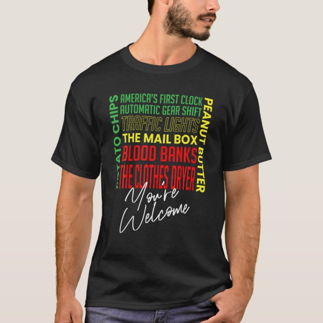 Camiseta Mes de la Historia Negra - Orgullo por los invento (Anverso)