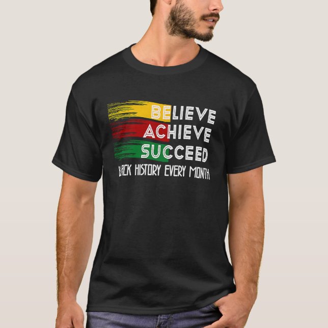 Camiseta Mes de la Historia Negra Orgulloso Logro de Creenc (Anverso)