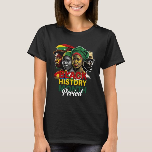 Camiseta Mes de la Historia Negra Periodo Orgullo Africano  (Anverso)