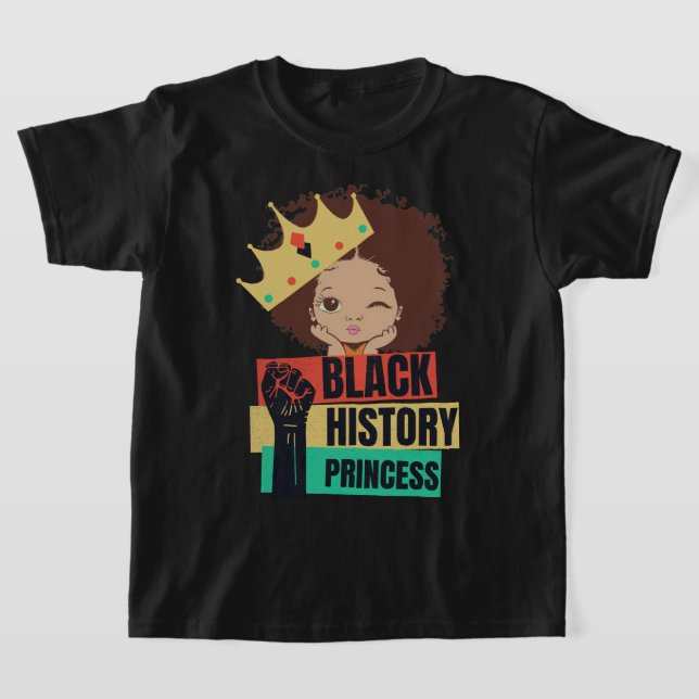 Camiseta Mes de la historia negra Princesa Chica negra Magi (Distribución)