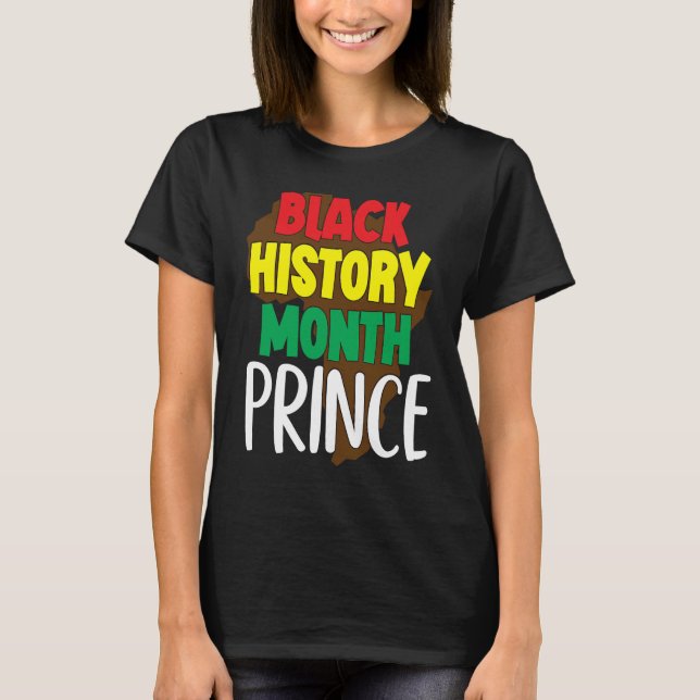 Camiseta Mes de la Historia Negra Príncipe Jóvenes Afroamer (Anverso)