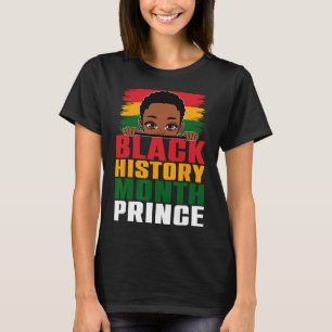 Camiseta Mes de la Historia Negra Príncipe Niño Afro con Po