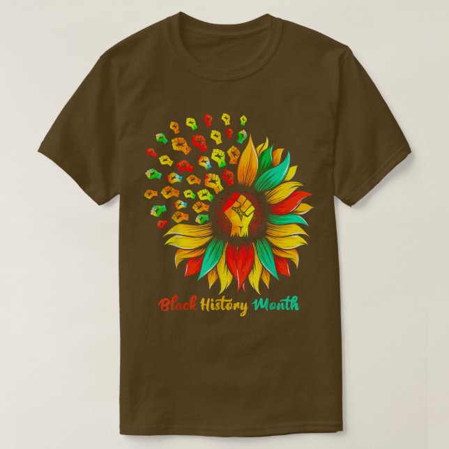 Camiseta Mes de la Historia Negra Puño de girasol América a (Diseño del anverso)