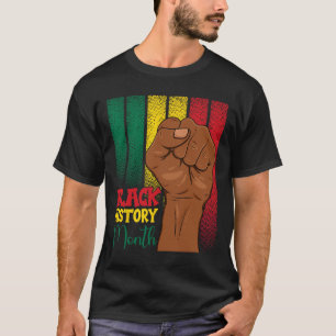 Camiseta Mes de la Historia Negra Puño Manos En Bandera Afr