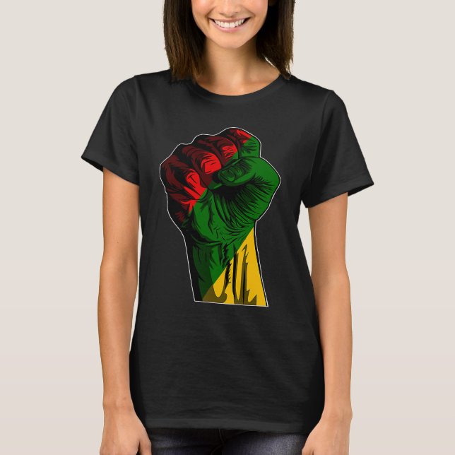 Camiseta Mes de la Historia Negra Puño Poder Negro Mujeres  (Anverso)