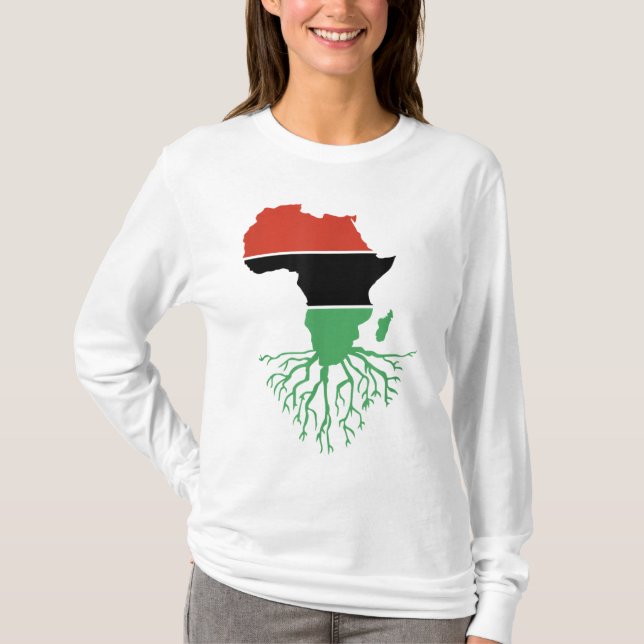 Camiseta Mes de la Historia Negra Raíces Africanas Empodera (Anverso)