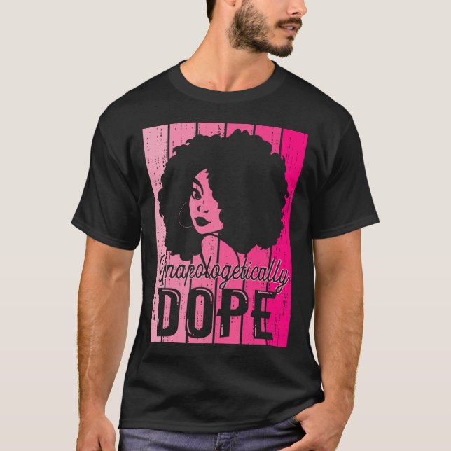 Camiseta Mes de la Historia Negra Rosa sin disculparse Drog (Anverso)