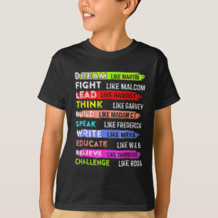 Camiseta Mes de la Historia Negra Sueña Como Líder Africano