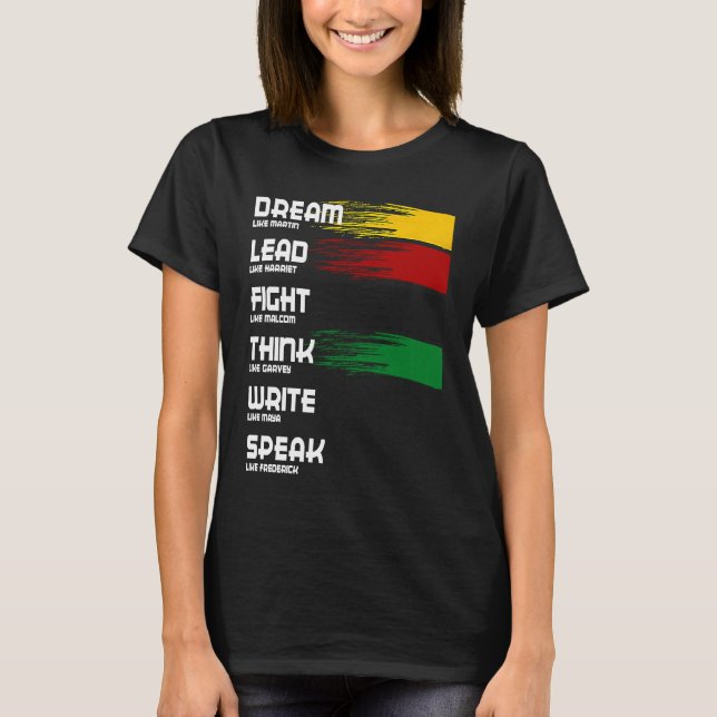 Camiseta Mes de la Historia Negra Sueña Como Martin Lead Co (Anverso)
