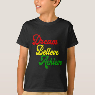 Camiseta Mes de la Historia Negra Sueña Cree Logra - Rojo A