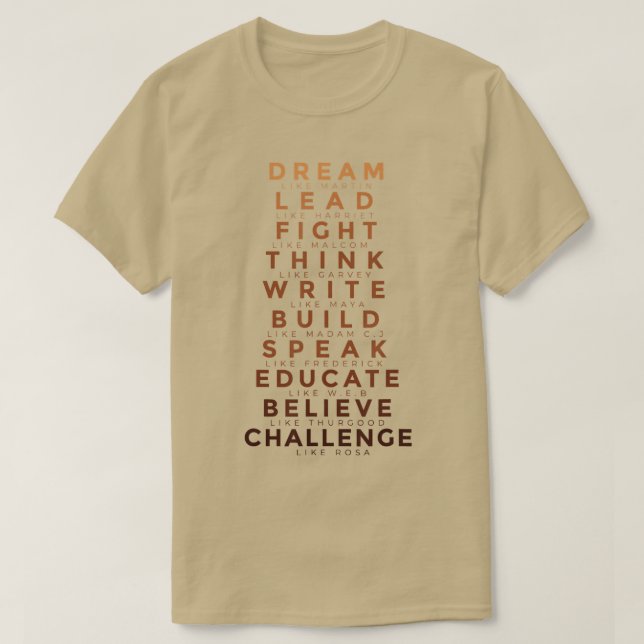 Camiseta Mes de la Historia Negra Tee Dream Like Martin Lea (Diseño del anverso)
