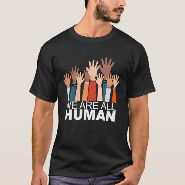 Camiseta Mes de la historia negra Todos somos humanos negro (Anverso)